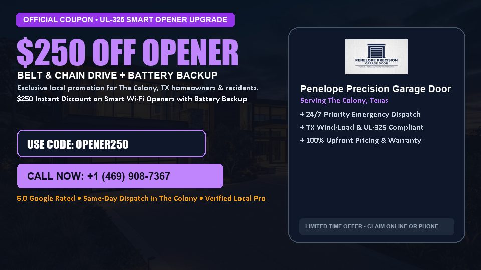 Penelope Precision Garage Door $250 OFF Premium LiftMaster Opener Installation in The Colony, TX