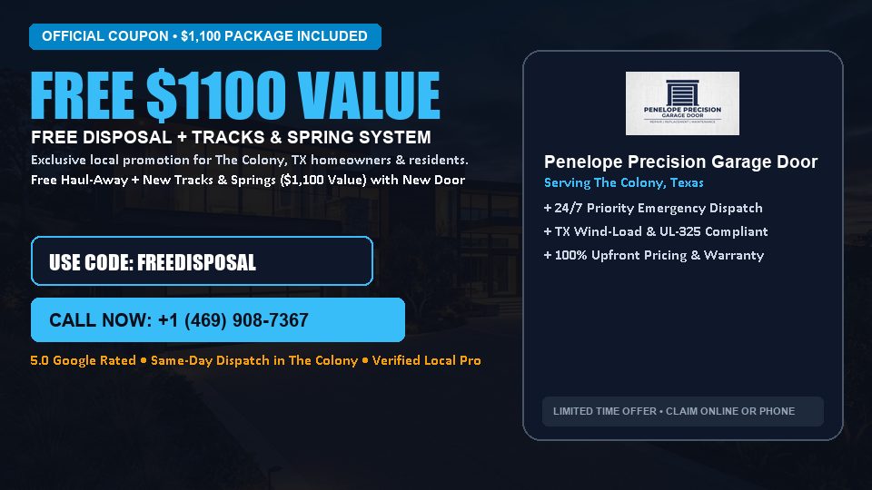 Penelope Precision Garage Door FREE Haul-Away & Heavy-Duty Tracks with New Door in The Colony, TX